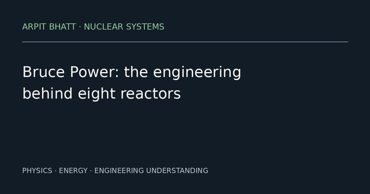 Bruce Power: the engineering behind eight reactors